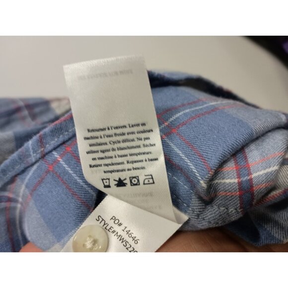 Faherty Mens Shirt Size XXL Blue Plaid Flannel Long Sleeve Button Down Casual - Picture 6 of 8